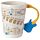 Shaped Handle Ceramic Mug - Guitar with Sheet Music Decal