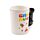 Shaped Handle Ceramic Mug - Game Over with Pixel Decal