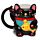 Novelty Shaped Ceramic Mug - Black Maneki Neko Lucky Cat