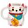 Novelty Shaped Ceramic Mug - White Maneki Neko Lucky Cat
