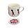 Porcelain Mug & Coaster Lid Set - London Souvenir London Guardsman