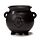 Black Witches Cauldron Shaped Oil Burner with Pentagram