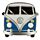 Fun Volkswagen VW T1 Camper Bus Blue Enamel Pin Badge