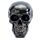 Gothic Metallic Black Skull Ornament
