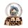 Gothic Skull Snow Globe - Black Cat, Crow and Bat Skull