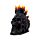 Decorative Ornament - Black Screaming Skull with Candles & Melted Wax
