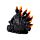 Decorative Ornament - Black Screaming Skull with Candles & Melted Wax