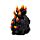 Decorative Ornament - Black Screaming Skull with Candles & Melted Wax