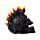 Decorative Ornament - Black Screaming Skull with Candles & Melted Wax