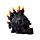 Decorative Ornament - Black Screaming Skull with Candles & Melted Wax