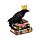Decorative Ornament - Crow Wearing Crown Standing on Books