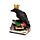 Decorative Ornament - Crow Wearing Crown Standing on Books