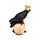 Decorative Ornament - Crow Wearing Crown Standing on Skulls