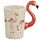 Shaped Handle Ceramic Mug - Flamingo Pinks with Flaming Decal