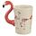 Shaped Handle Ceramic Mug - Flamingo Pinks with Flaming Decal