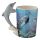 Shaped Handle Ceramic Mug - Dolphin Underwater Decal