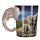 Shaped Handle Ceramic Mug - Elephant Savannah Decal