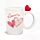 Shaped Handle Ceramic Mug - Amore Heart